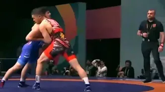 ضربه فنی کشتی گیر ایران با فن کنده فرنگی+ویدیو