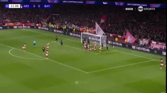 ویدیو: گل اول آرسنال به بایرن مونیخ توسط تیمبر