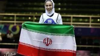 اولین طلای تکواندو به نام دختر ایرانی ضرب شد/ نمایش مقتدرانه ساینا کرمی با کسب مدال خوشرنگ +ویدیو