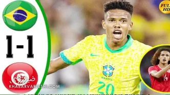 ویدیو| خلاصه بازی برزیل ۱ - تونس ۱ با گزارش انگلیسی/ برزیل یک پنالتی گل کرد، یکی نه!