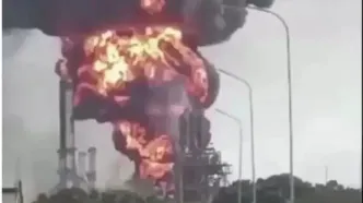 انفجار و حریق در تاسیسات نفتی ونزوئلا/ ویدئو
