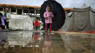 غزه ظرف ۲ ساعت بارندگی کاملا غرق آب‌ شد