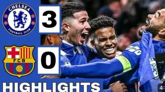 ویدیو| خلاصه بازی چلسی ۳ - بارسلونا ۰ با گزارش انگلیسی