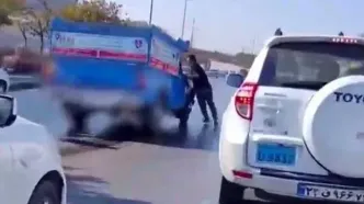 حرکت عجیب راننده نیسان پس از تصادف در مشهد!
