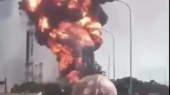 انفجار مهیب تاسیسات نفتی ونزوئلا/فیلم