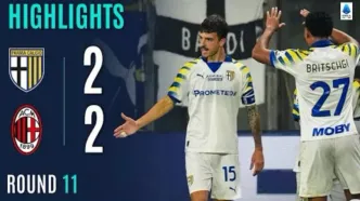 ویدیو| خلاصه بازی پارما ۲ - میلان ۲ با گزارش انگلیسی/ جذاب با گل‌های زیبا