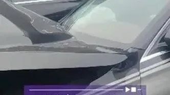 ببینید؛ لحظه تصادف یک کامیون با مرسدس مایباخ