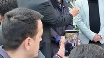 بغض علی نصیریان در تشییع پیکر هادی مرزبان