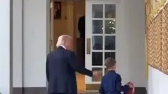 توپ بازی ترامپ با نوه‌اش/فیلم