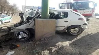 رانندگی خطرناک با پژو ۲۰۶ تصادفی در جاده! +فیلم