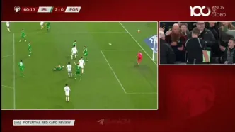 ویدیو: اخراج کریستیانو رونالدو در دیدار پرتغال و ایرلند