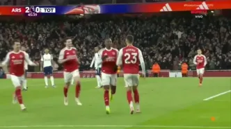 ویدیو: گل سوم آرسنال به تاتنهام توسط ازه