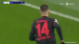 ویدیو: گل دوم بایر لورکوزن به منچسترسیتی توسط پاتریک شیک