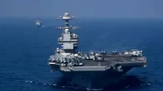 پرواز جنگنده‌ها از قدرتمندترین ناو جنگی جهان