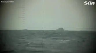 ببینید؛ لحظه برخورد اژدر شلیک شده از زیردریایی به ناوچه و غرق شدن آن در رزمایش ناتو