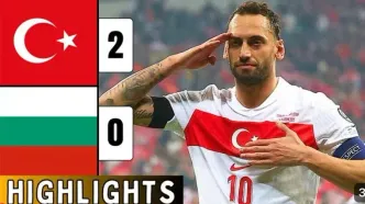 ویدیو| خلاصه بازی ترکیه ۲ - بلغارستان ۰/ سلام نظامی هاکان پس از گلزنی!