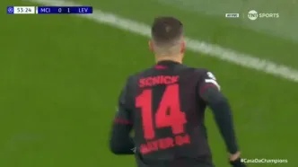 ویدیو: گل دوم بایر لورکوزن به منچسترسیتی توسط پاتریک شیک