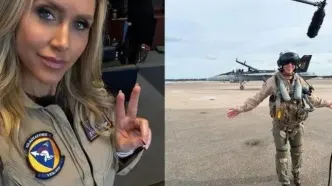 پرواز عروس ترامپ با جنگنده اف ۱۸/فیلم