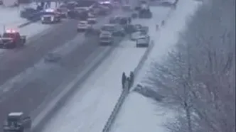 تصادف زنجیره‌ای بیش از ۵۰ خودرو در آمریکا