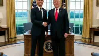 کلیپ کاخ سفید از قهقهه رونالدو در کنار ترامپ