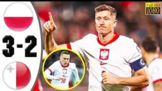 ویدیو| خلاصه بازی مالت ۲ - لهستان ۳ با گزارش انگلیسی/ لهستان غافلگیر شد ولی نباخت