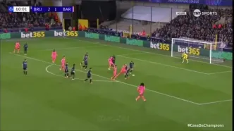 ویدیو: گل دوم بارسلونا به کلوب بروژ توسط یامال