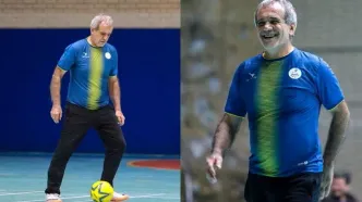 پزشکیان همراه با ملی‌پوشان فوتبال پا به توپ شد