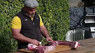 طرز تهیه استیک کبابی آذربایجانی در دل طبیعت