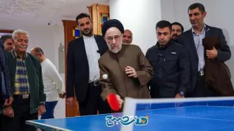 تصاویر تازه از پینگ‌پنگ بازی کردن محمد خاتمی