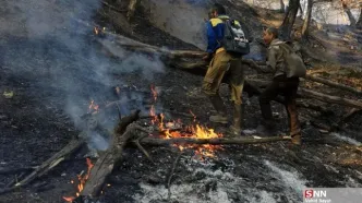 تصاویر؛ آتش‌سوزی در جنگل‌های گلستان