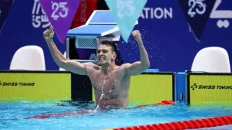 سامیار عبدلی اولین طلای شنای ایران در بازی‌های اسلامی را کسب کرد