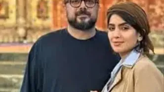 استایل راک و جذاب «مونا کرمی» در کنار همسرش