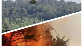 اعزام سه فروند بالگرد وزارت دفاع برای کمک به اطفای حریق جنگل‌های شمال