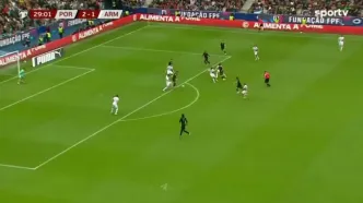 ویدیو: گل سوم پرتغال به ارمنستان توسط ژوائو نوس