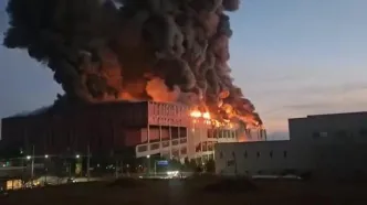 آتش سوزی مهیب یک ساختمان در کره جنوبی