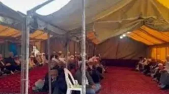 مردم برای بدرقه صابر کاظمی چادر ترکمن برپا کردند/ویدیو