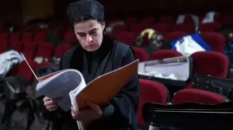 تمرین ارکستر سمفونیک تهران به رهبری پانیذ فریوسفی/ تصاویر