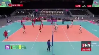پایان ست چهارم دیدار والیبال ایران برابر بحرین/ ایران 2-  بحرین 2