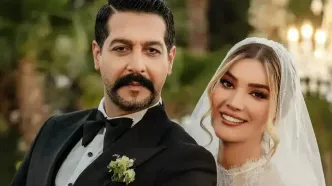 این زوج واقعاً به هم می‌آیند! قاب تماشایی از متین ستوده و همسرش کامران تفتی!
