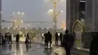 بارش شدید برف در حرم مطهر رضوی