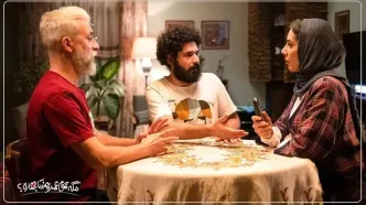 تصویری از شنای بیژن بنفشه خواه با لنگ در پشت صحنه سریال مگه تموم عمر چندتا بهاره