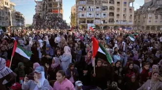 عروسی گروهی در خرابه های جنگ در غزه/ تصاویر