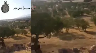 لحظه اصابت موشک اسرائیل به لانچر موشک ایران