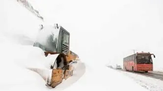 تصاویری از جاده کندوان در لباس سفید برف