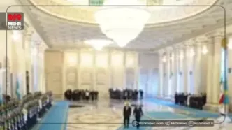 ببینید/ مراسم استقبال از پزشکیان در کاخ ریاست جمهوری قزاقستان