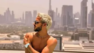 مهدی قایدی با پیرژامه در جشن تولد لاکچری در دوبی!/ عکس