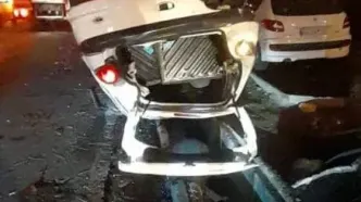 تصادف زنجیره‌ای در بزرگراه باقری تهران