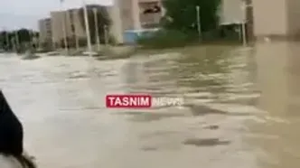 وضعیت عجیب سیلاب در منطقه هدیش بندرعباس