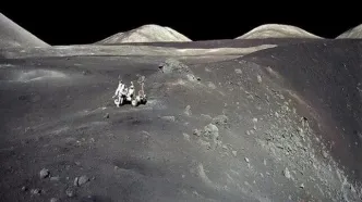 ماه‌نورد و فضانورد آپولو ۱۷ در قاب تاریخی ناسا