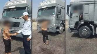 فیلم توقیف کامیون 10 چرخ / راننده آن نوجوان 17 ساله بود